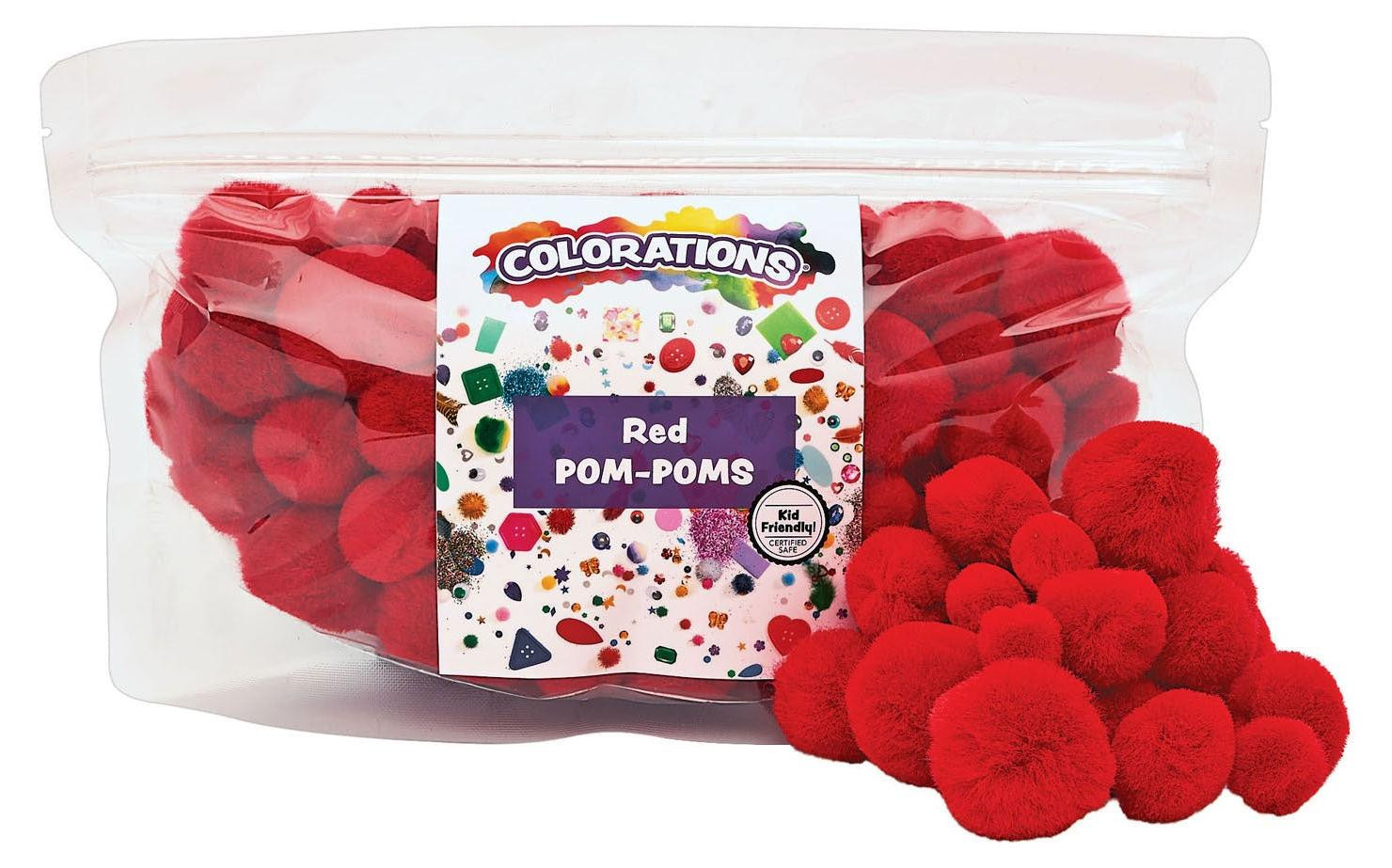Colorations Pompons Rood 100 stuks