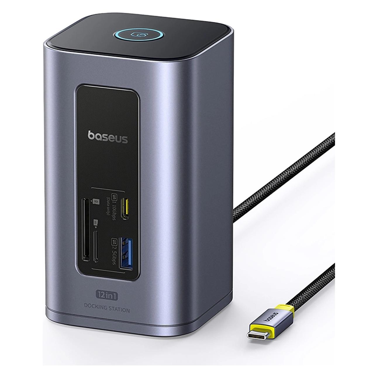 Baseus USB-C Hub NU1 Air Spacemate, 12in1, Grey (USB-C, 12 Ports) (B00568103813-00)