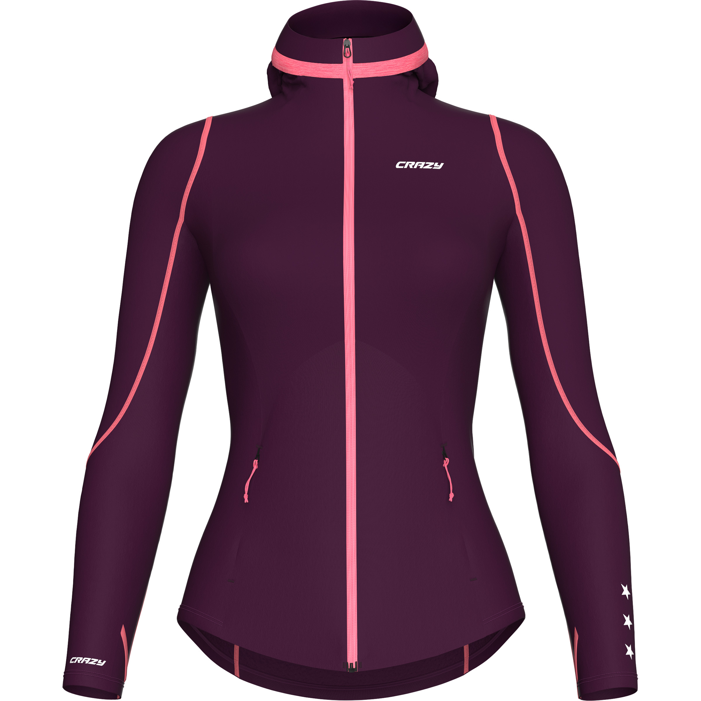 Crazy Exit Damen Fleecejacke lila Größe M Trekking Elastisch