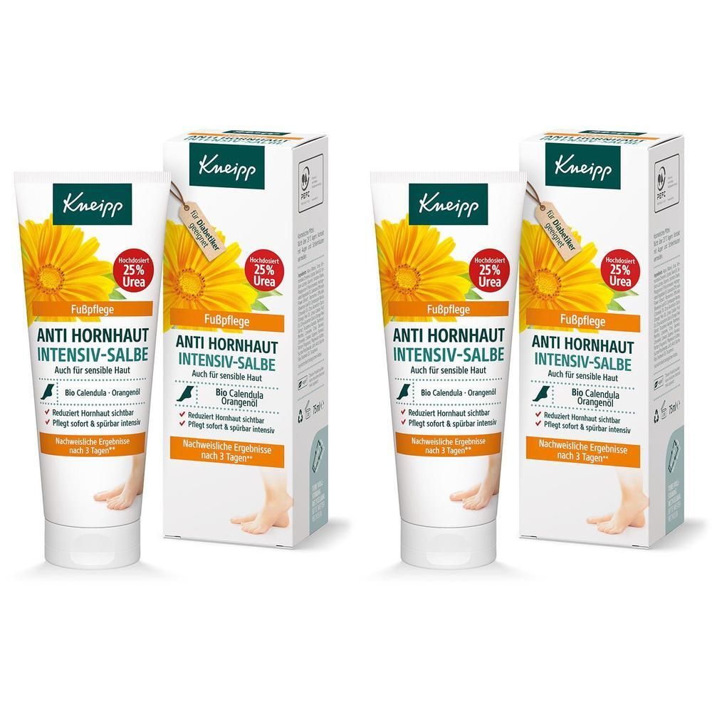 Kneipp Anti Hornhaut Intensiv-Salbe Fußpflege 2x 2x75 ml Salbe