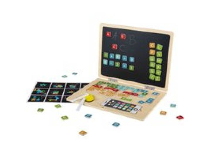 PLAYTIVE Table magnétique en bois et ordinateur portable (ordinateur portable en bois)
