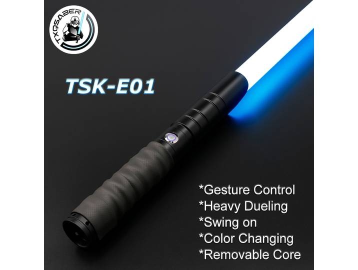 Sabre laser TXQSABER RGB Neo Pixel à balayage fluide, poignée métallique robuste pour duels, avec blaster Type C, pour cosplay Ghost Yoda Jedi, jouet épée lumineuse