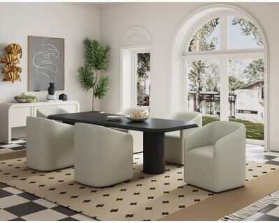 Manhattan Comfort Anna Round Vegan Leather Armchair