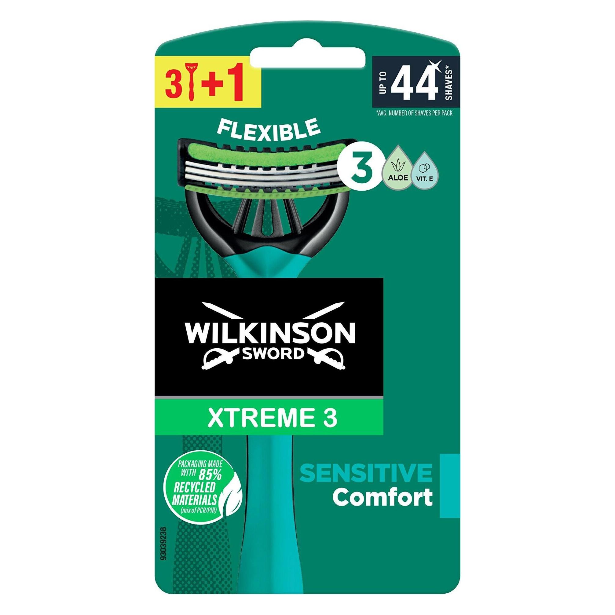 Wilkinson Xtreme3 Sensitive ( 4 Ks ) - Disposable Shaver For Men (WJP001)
