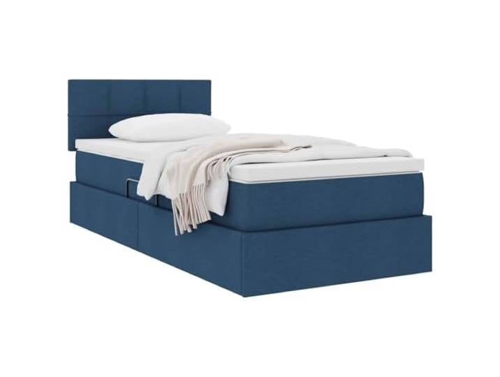 KTHLBRH Einzelbett mit Stauraum, Blau, 90 x 200 cm Hydraulisches Heben, robuster Rahmen, modernes Design, Matratze inklusive