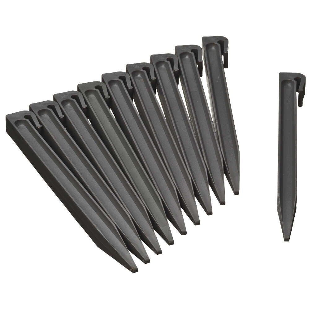 Nature tuinrand verankering pennen grijs beige H: 26,7 cm, B: 1,9 cm, D: 1,8 cm