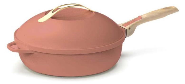 Bratpfanne 28 cm, 4,5 l, mit Deckel, abnehmbaren Griffen & Dämpfeinsatz