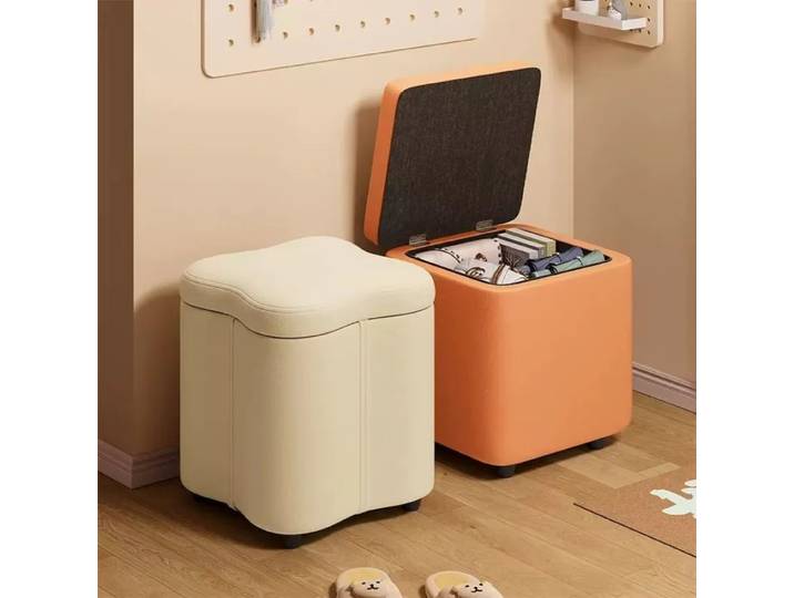 IQUE ols-Leatherwear sans bras, chaises d'entrée, rangement de transport, tabouret de vanité pour salon, repose-pieds de salle de maquillage
