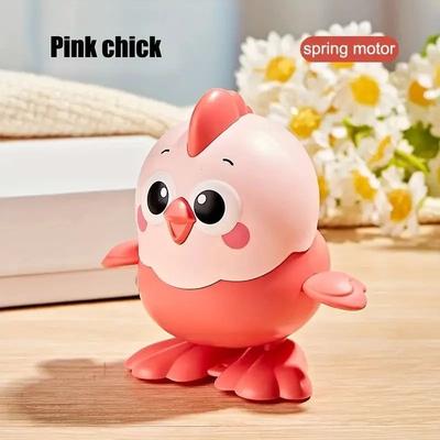 Uplift Treasures Clockwork Jumping Chicken Toy For Kids pink