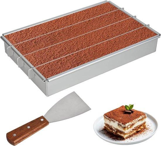 Allecto plus Rechthoekige bakvorm met antiaanbaklaag en 4 vakken, Aluminium, Zilver