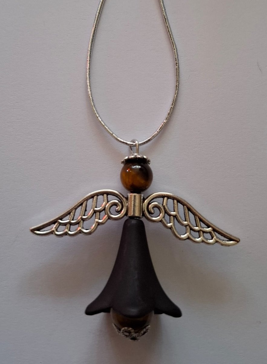 Kerstengel Boomversiering Tijgeroog Goud