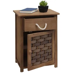Kommode MCW-K83, Schrank Schubladenschrank, Holz 55x39,5x28,5cm ~ dunkelbraun, Polyrattan dunkelbraun