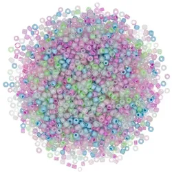 Rocailles-Perlen, Pastelltöne, 2,5 mm Ø, 100 g
