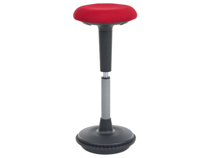 Tabouret De Bureau Oscillant En Tissu Avec Structure Métallique Siège Hauteur Réglable Assise Active Rouge Estell