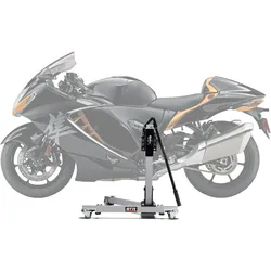 Zentralständer EVOLIFT® für Suzuki Hayabusa 08- Shadow Edition (Grundfarbe: Grau) Ohne Mit großen Rollen Ohne Mit Werbeschild