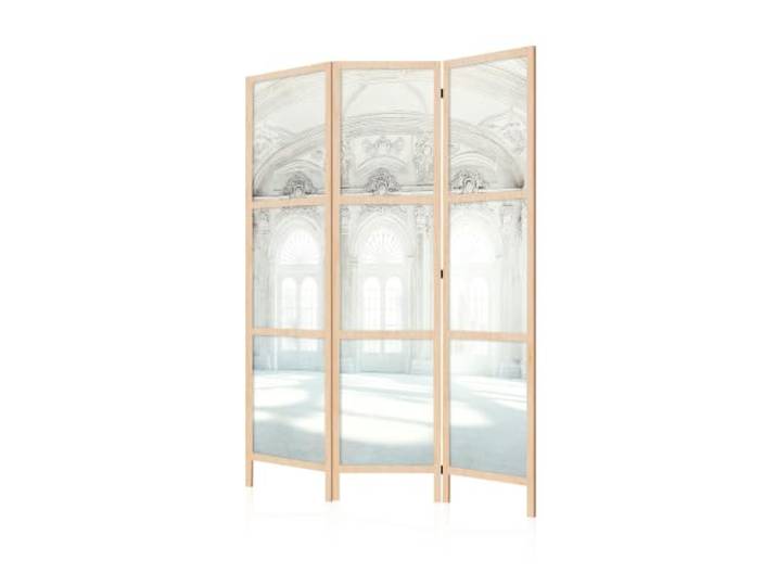 LUMASOUL Japanische Trennwand Paravent Raumteiler 135x172 cm Architektur 3 teilig Vorderseite mit Motiv, neutrale Rückseite, faltbar, freistehend und dekorativ