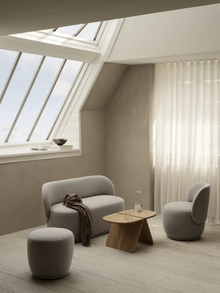 blomus Kuon Pouf (beige, Boucla) beige, Boucla