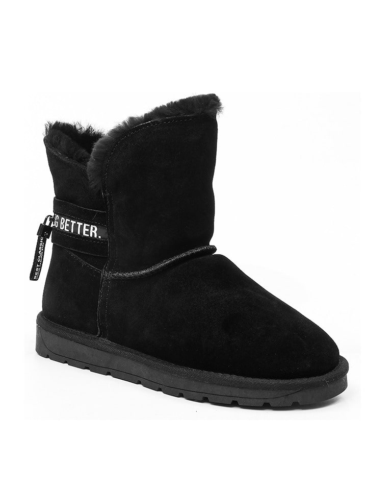 Gooce Leder-Winterboots "Zina" in Schwarz - 39