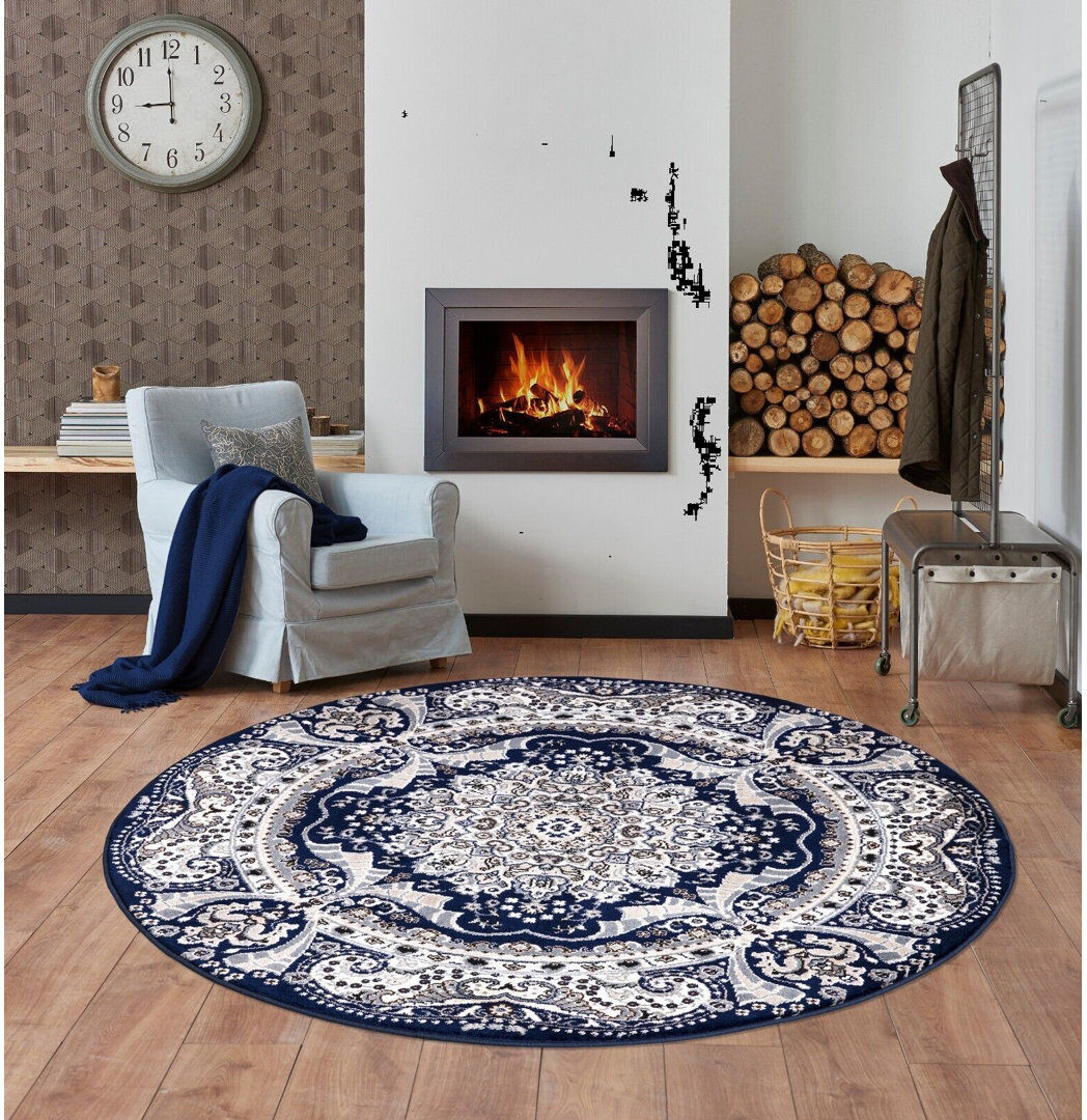 Latitude Vive Brenlynn Kilim Blue Round 120cm