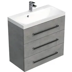 SAT Cube Way Waschtisch mit Unterschrank 80x76,5x40 cm Beton CUBE2803BE