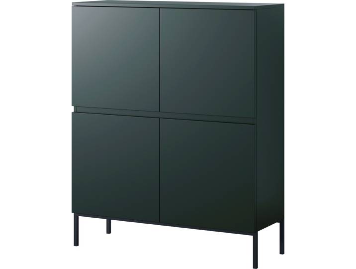 Selsey BEMMI - Buffet 4 pieds\, vert foncé avec pieds métalliques\, largeur 100 cm