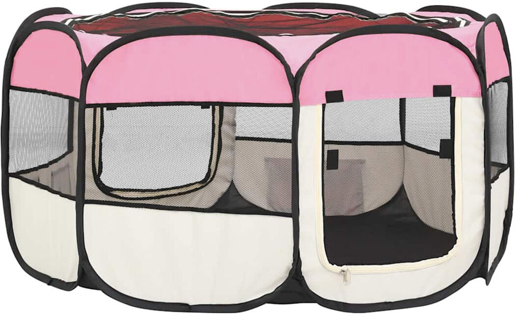 Archie & Oscar Lionel Panel Metal Exercise Pen With Door Pink 61cm H x 125cm W x 125cm D