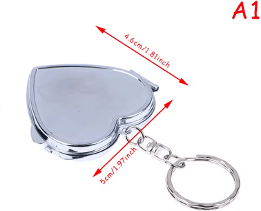 Inspire Curations Double Sided Metal Folding Keychain Makeup Mirror a1