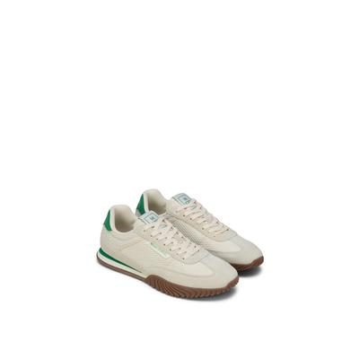 Sneaker MARC O'POLO "Gustaf", Herren, Gr. 42, Mesh, beige (sanftes weiß, grün), Glattleder, Mesh, Veloursleder, unifarben mit Farbeinsatz, Schuhe Sneaker, Schnürschuh, Halbschuh, Freizeitsneaker mit Kontrastbesatz