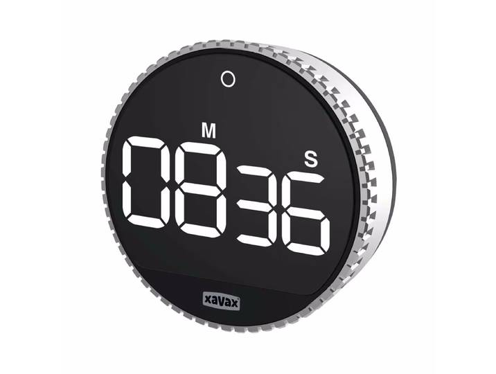 Xavax Timer Rotation – Diverse Küchenutensilien – schwarz / silber