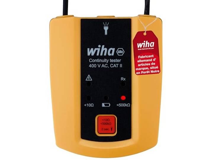 Testeur de continuité Wiha 45222 CAT II 600 V LED\, Acoustique\, noir/jaune