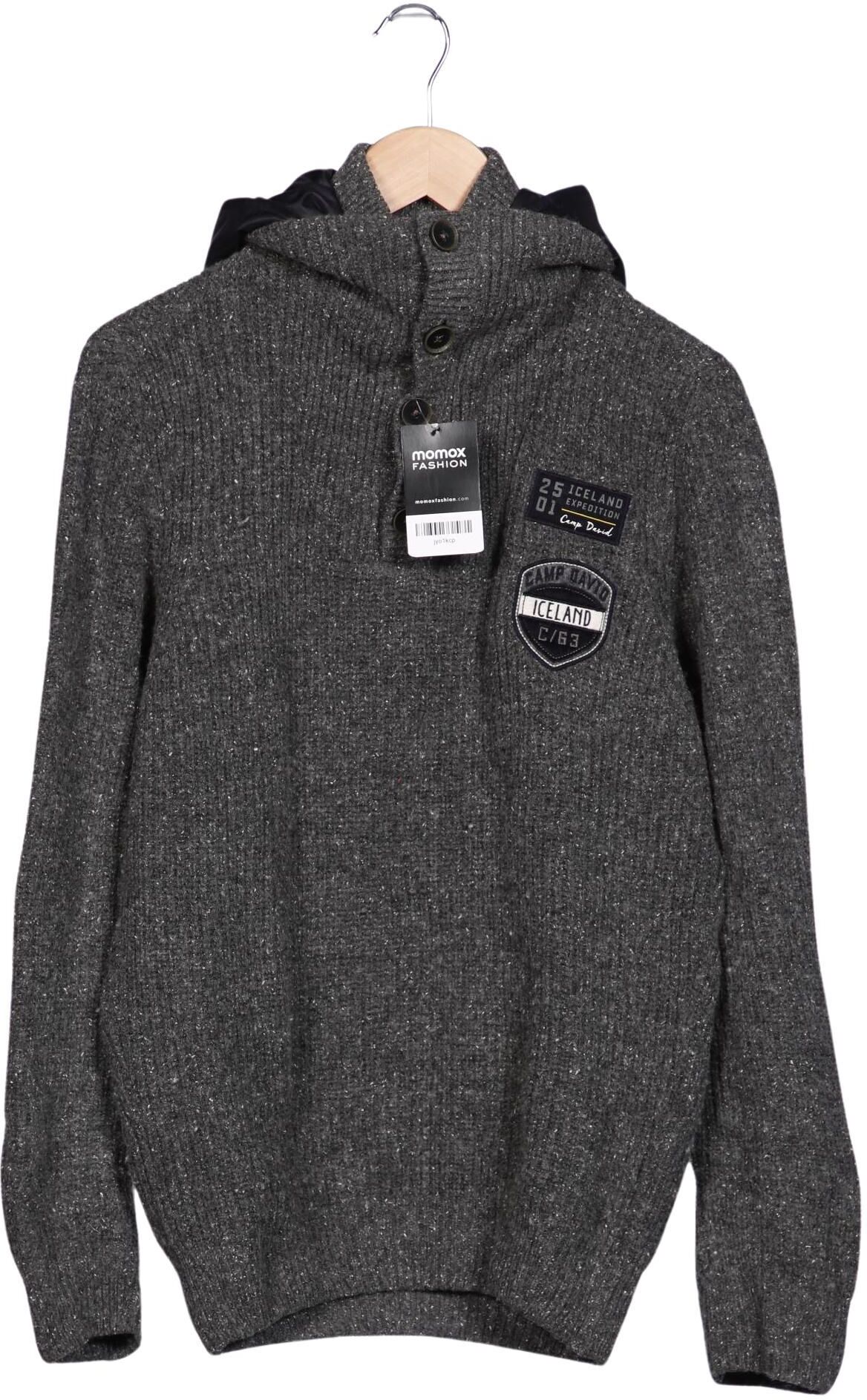 Camp David Herren Pullover, Grau, Gr. M, Viskose / Wolle / Synthetik / Seide - Second Hand