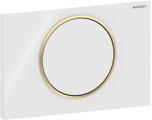 Geberit Sigma 10 Round Betätigungsplatte 115758KK5 weiss/vergoldet, für Spül Stopp Spülung