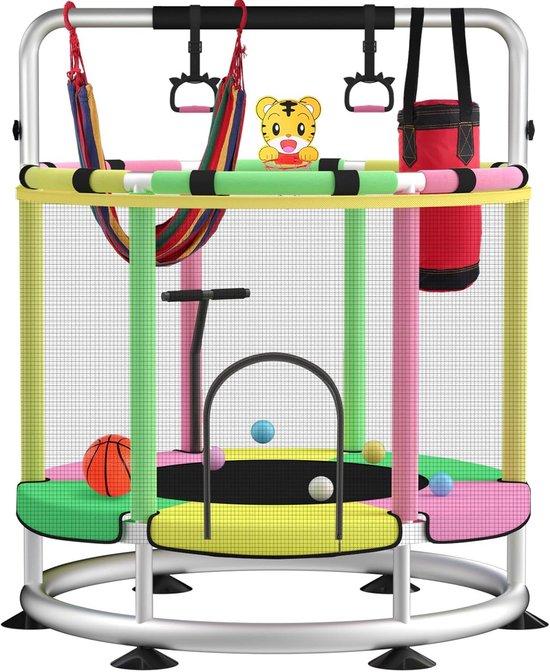 Kindertrampolin mit Basketballring - Verstellbar und Sicher für Innen und Außen