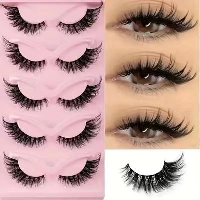 Inspired Finds 5 Pair Cat Eye Lashes Wispy Faux False Eyelashes For Eye Elongation And Natural Glam 5 Pair Cat Eye Lashes Wispy Faux False Eyelashes For Eye Elongation And Natural Glam