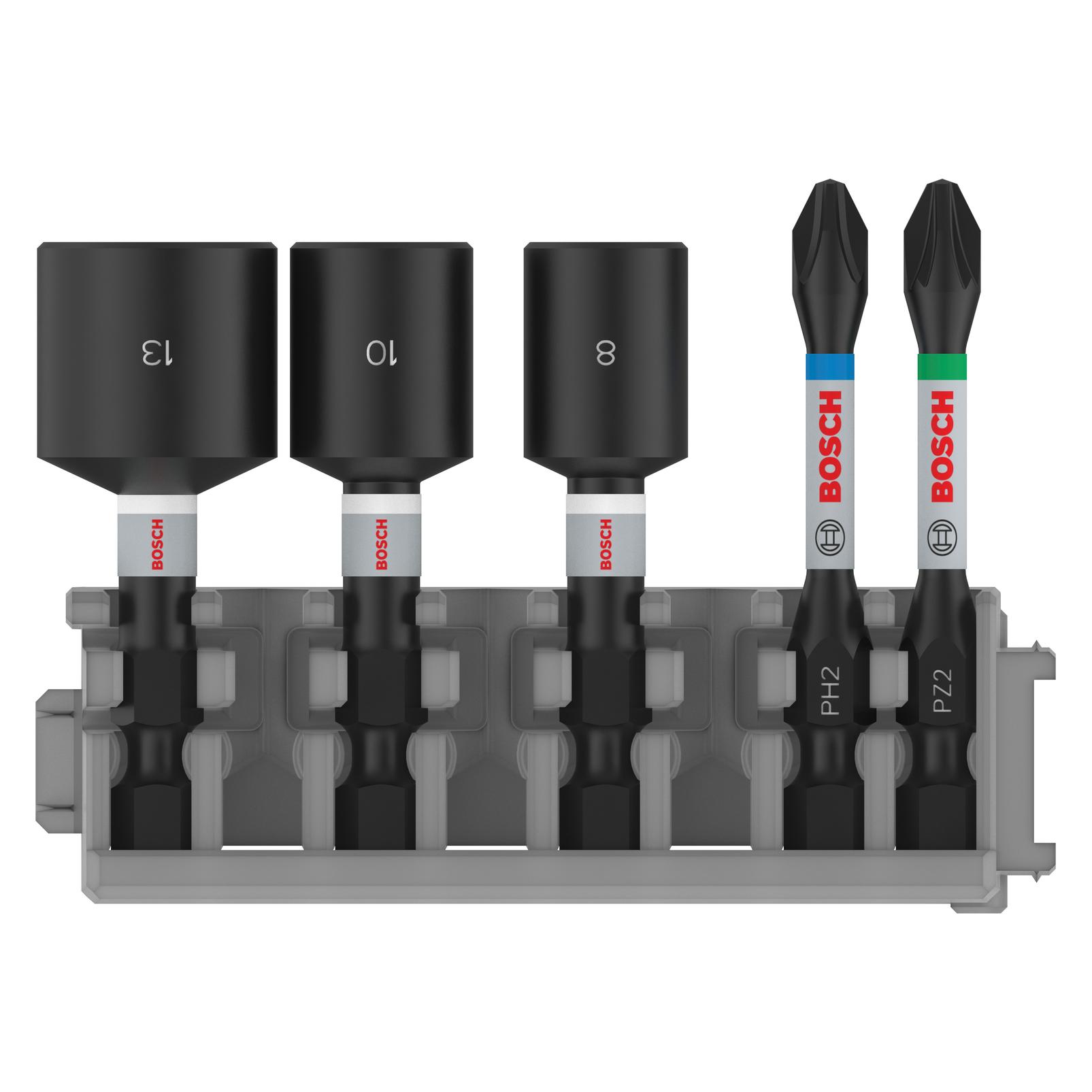 Bosch Professional Zubehör Impact Control Schrauberbit- und Steckschlüsselpack, 5-tlg. (2 608 522 350)