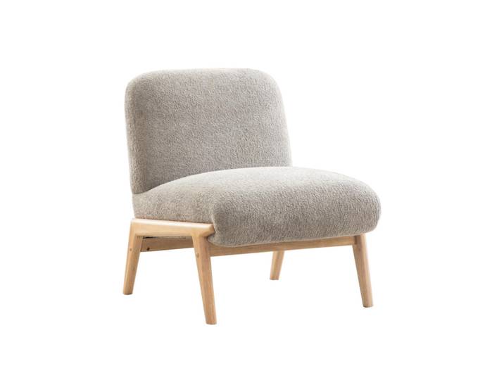 ComfortXL Loungesessel Skandinavisch Chenille, De-42363, Grau, 74x76x61.5 cm, Wohnzimmer, Sessel, Polstersessel