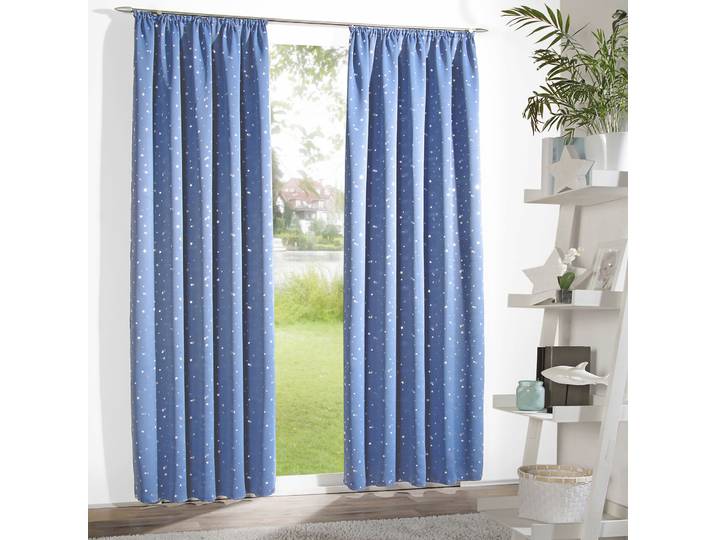 Vorhang WECKBRODT Sarin , blau (hellblau), B:135cm H:245cm, Microfaser, Polyester, Gardinen, Vorhang, blickdicht, Thermo, wärme-,kälteisolierend, abdunkelnd, Gardine, Store