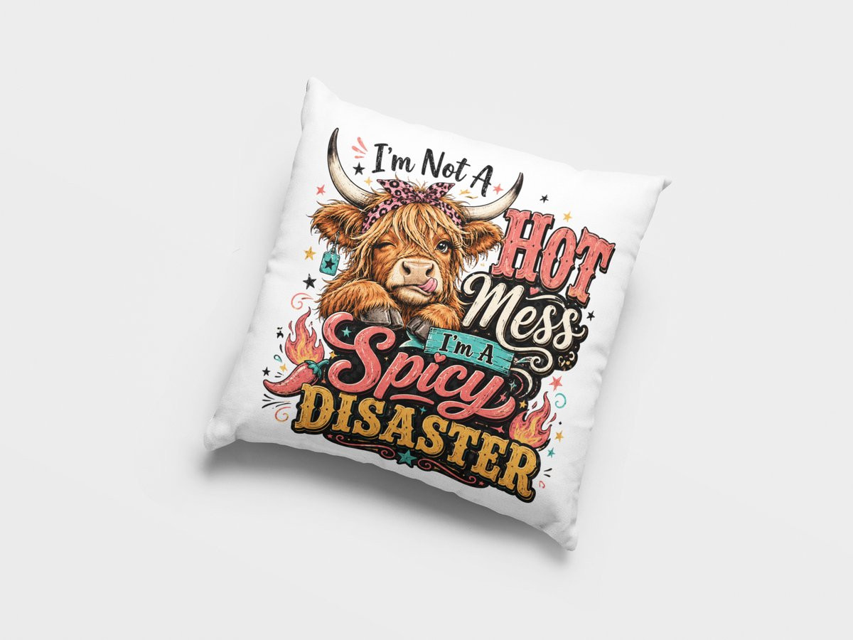 Grappig Highland Koe Kussen met Sarcastische Tekst voor Decoratie