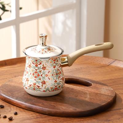 Rare Purchases Turkish Coffee Pot Stainless Steel With Lid, Tea Pots And Kettles For Tea, Chocolate Butter Milk Maker Cup white