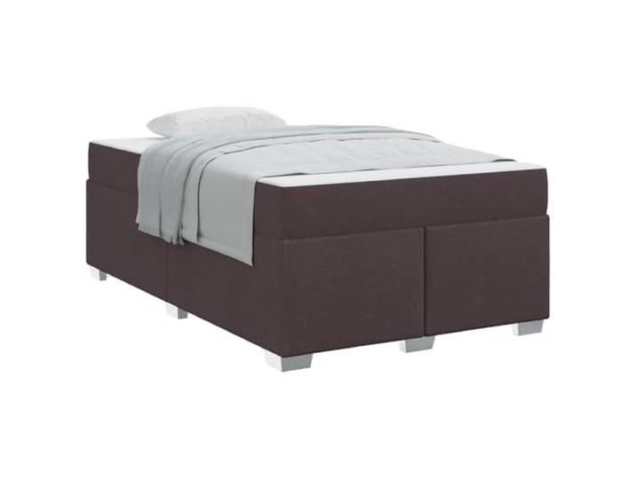 KKgypkn Bettgestell mit Matratze 120x200 Dunkelbraun Stoff, Taschenfederkernmatratze mit Lattenrost, Modernes Bettrahmen-Set für Schlafzimmer