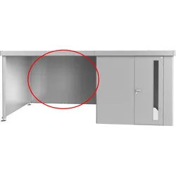 Biohort Rückwand für Seitendach zu Gerätehaus Neo Breite 300 cm  Alle Neo Seitendächer ab Gr. 2 silber-metallic