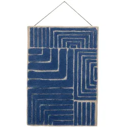 DAHEIM Wanddeko Velva 45 x 64 cm Wolle Blau