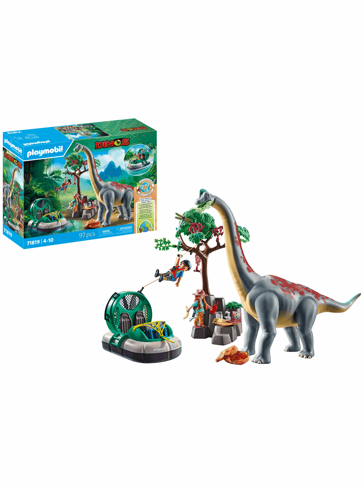 Playmobil Dinos - Brachiosaurus mit Hovercraft