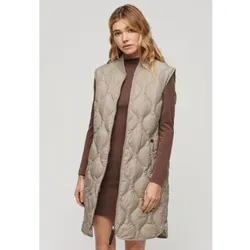 Superdry für Damen. W5011659A Lange Weste mit Futter von Studios in Beige (S), Lässig, Recyceltes Polyester