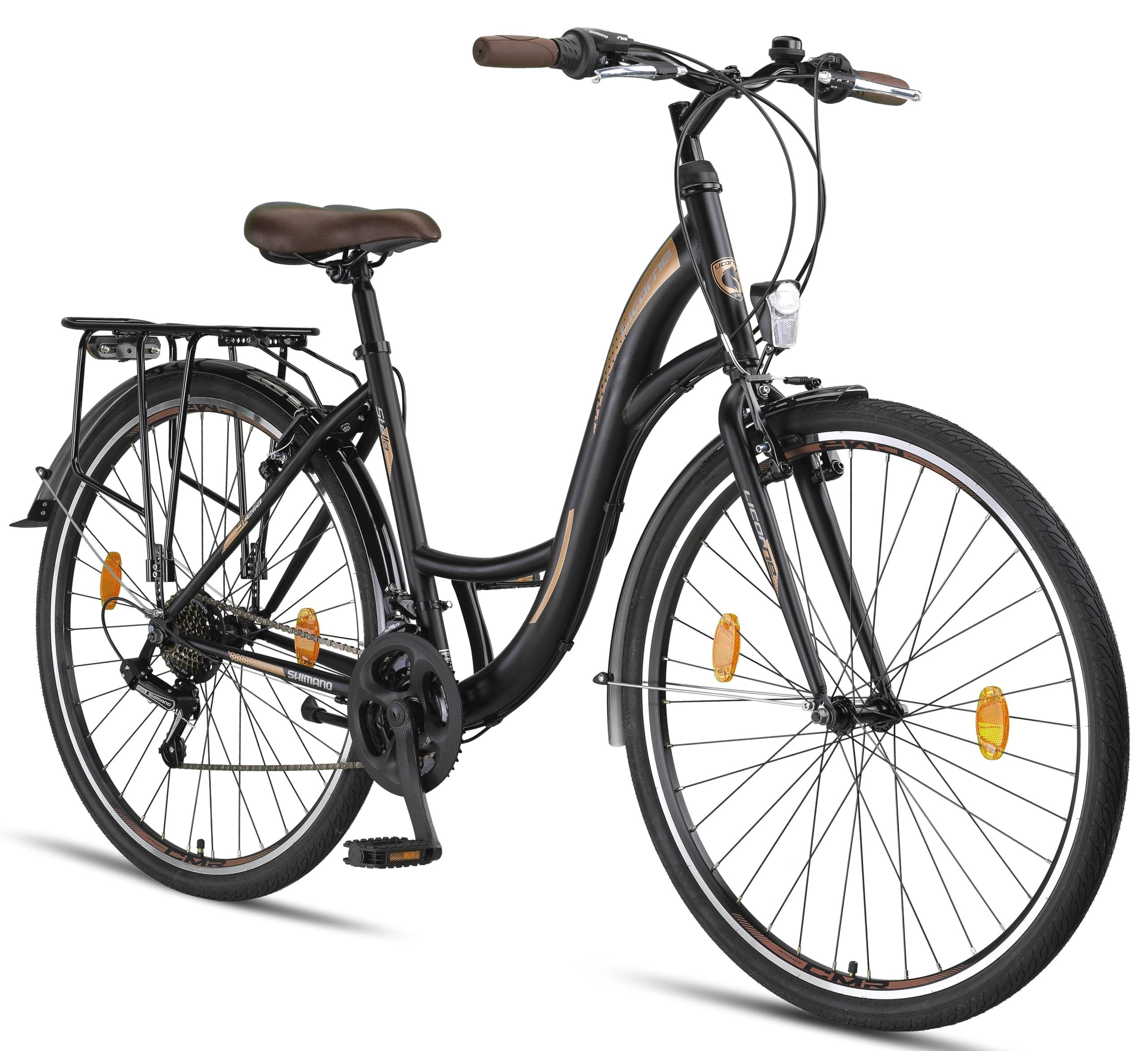 Licorne Bike Stella Citybike 28 Zoll 21 Gang StVZO-Beleuchtung Schwarz