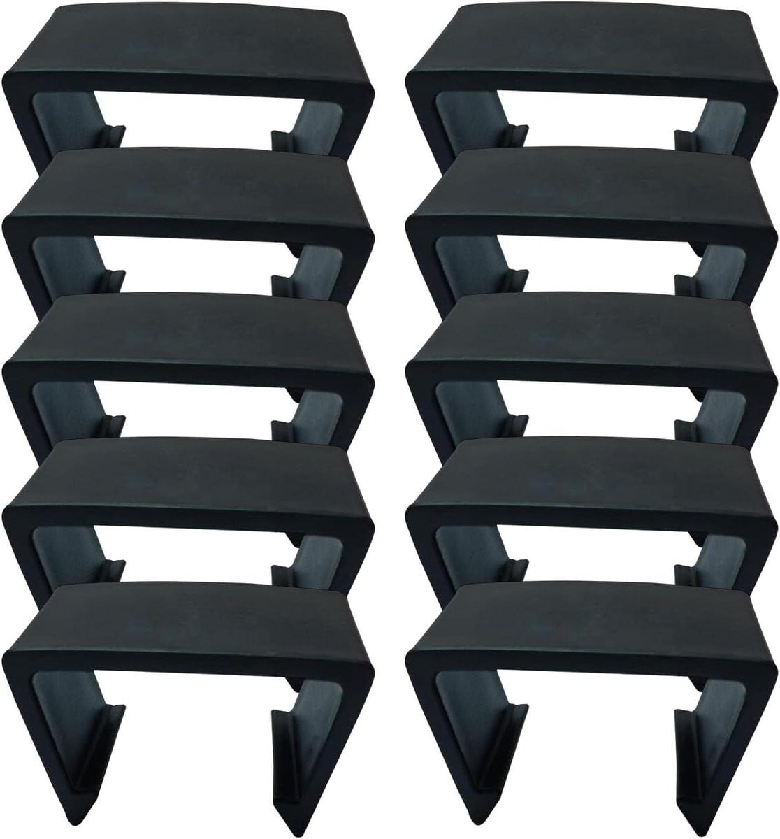 Tuinmeubel Klemmen Verbindingsclips Zwart - 10 Stuks