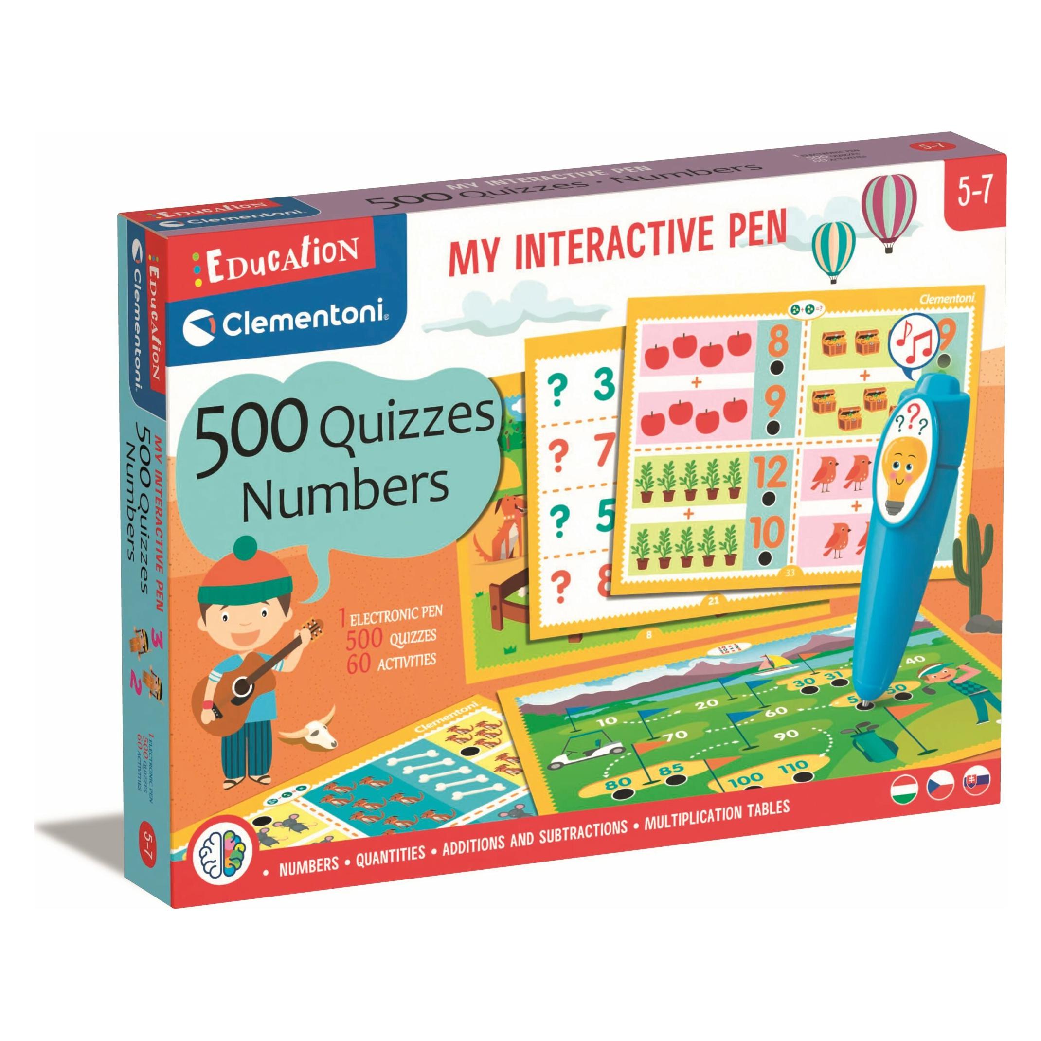 Clementoni Lernspiel: mein interaktiver Stift 500 Quizze - Zahlen (Deutsch, 3 - 5 Jahre) (104950225)
