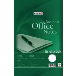 LANDRÉ Office Notizblock DIN A4 Blanko Geleimt Karton Grün Nicht perforiert 100 Seiten