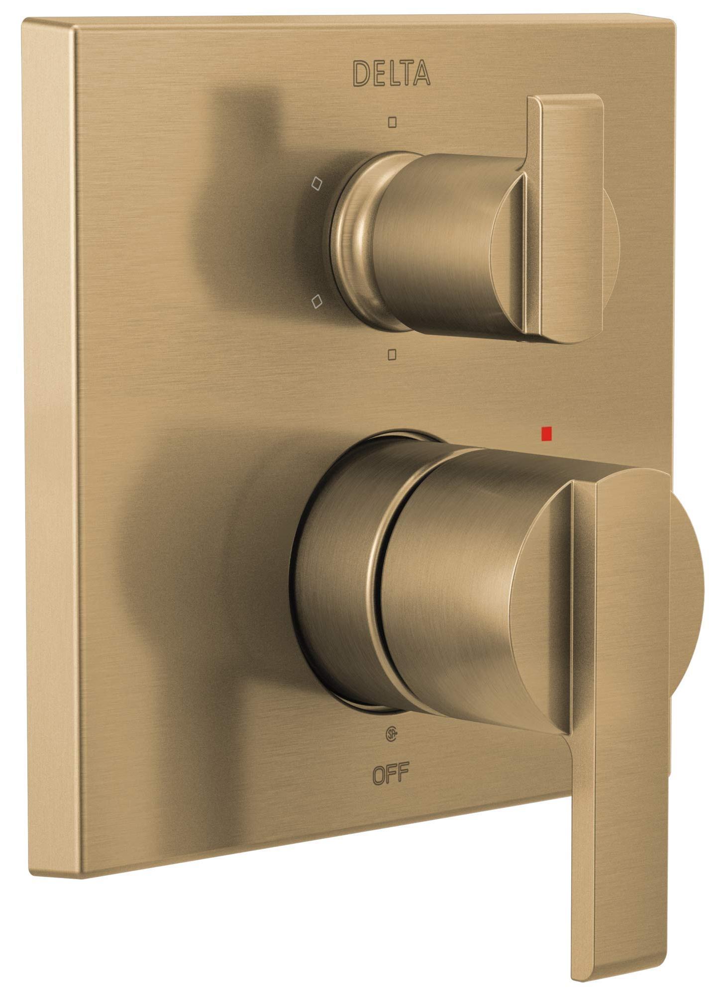 Duschabschluss mit Umsteller, 6-Stufen, Champagner Bronze, eckig