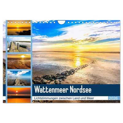 Wattenmeer Nordsee - Lichtstimmungen zwischen Land und Meer (Wandkalender 2026 DIN A4 quer), CALVENDO Monatskalender